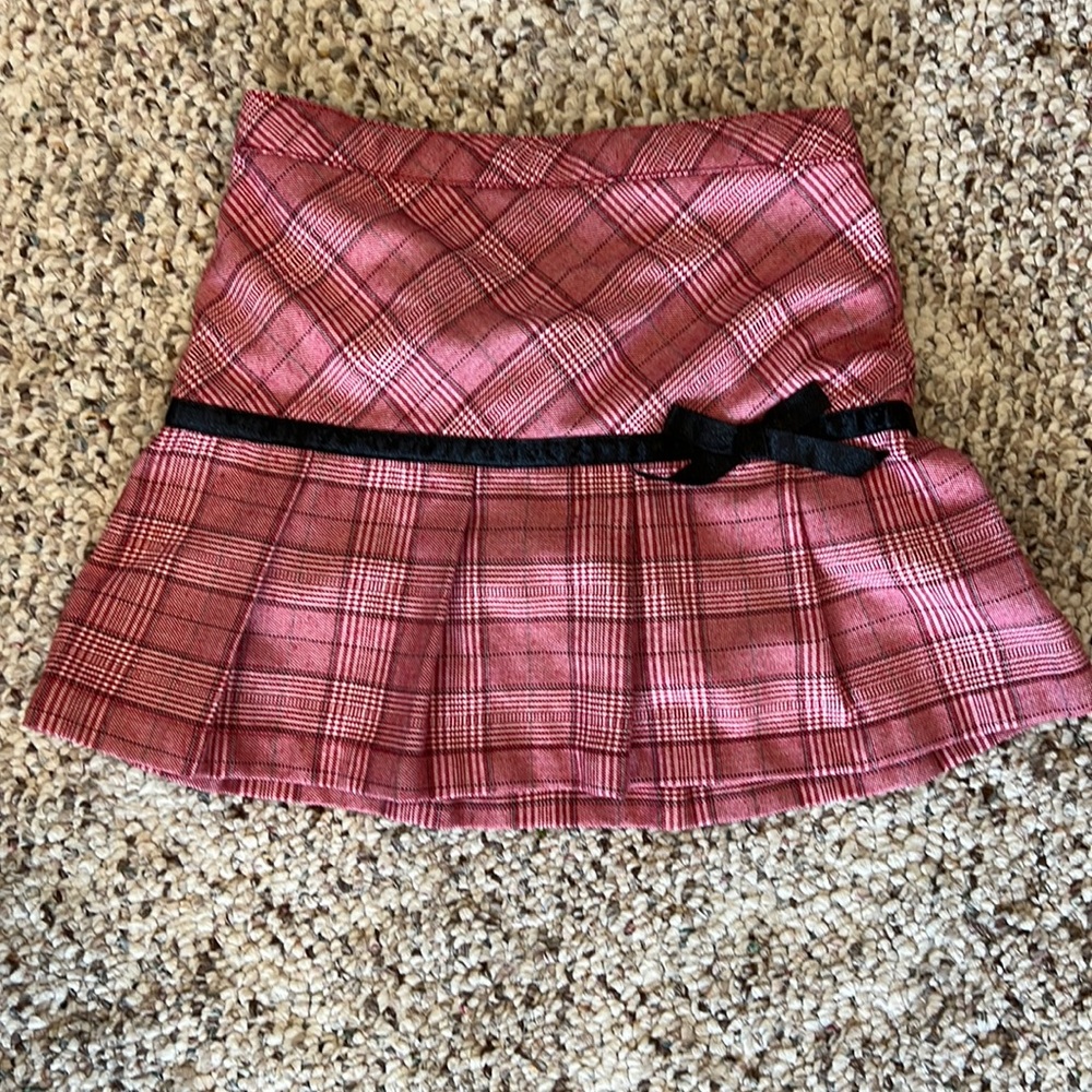Girls red plaid skirt